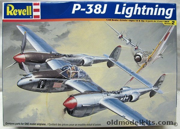 Revell 1/48 P-38J Lightning Richard Bong Day Fighter- Droop Snoot or Night Fighter, 85-5479 plastic model kit